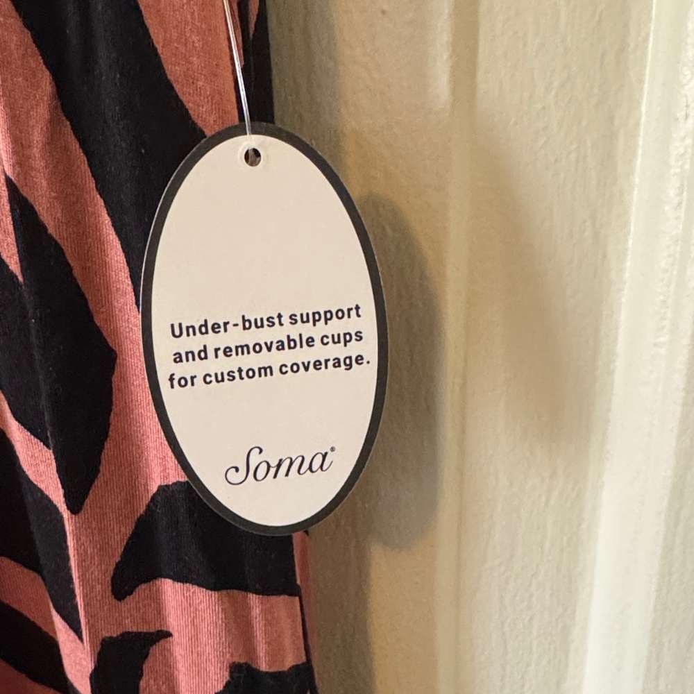 Soma Pink and Black Leaf Print Maxi Dress - Picture 2 of 3